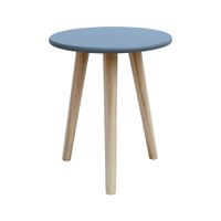mesa auxiliar escandinava en mfd y madera de paulonia gris y marron