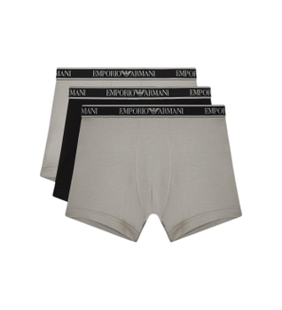 Emporio Armani para hombre. EM000261_AF20669 Set 3 Bóxers Confot negro, gris (M), Homewear, Algodón