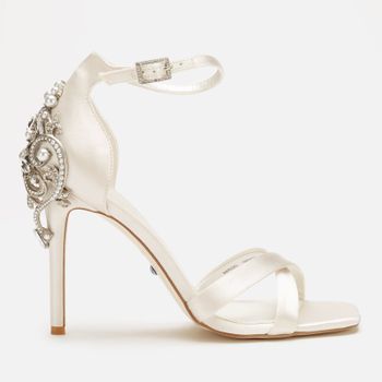Dune London Women's Maridel Satin Heeled Sandals - Ivory - UK 8