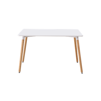 Mesa De Comedor Rectangular Nola Blanco Y Madera Natural