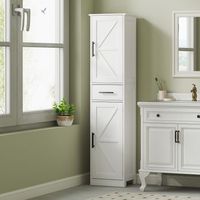 columna de bano de mdf homcom 40x30x170 cm blanco