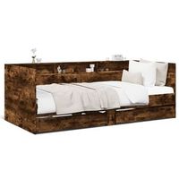 sofa cama  sofa convertible con cajones sin colchon roble ahumado 90x200 cm