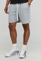 pantalon corto holgado largo con bordado de italia gris