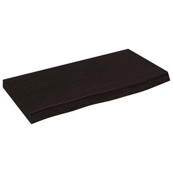 Encimera De Baño | Mueble De Baño Madera Tratada Marrón Oscuro 60x30x(2-4) Cm