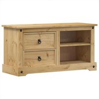 mueble tv  mueble de salon  armario tv corona madera maciza de pino 100x40x52 cm