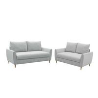 pack de 2 sofas para salon comedor mave estilo contemporaneo en color gris con 1 sofa de 3 plazas y 1 sofa de 2 plazas