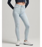 superdry para mujer w7010796a jeans pitillo de talle alto de algodon organico azul 2730 denim poliester sostenible