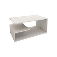 mesa de centro con estantes 3 estantes 91x41x526cm blanco ecd germany