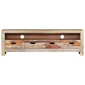 Mueble Tv | Mueble De Salón | Armario Tv Madera Maciza De Sheesham 130x30x40 Cm