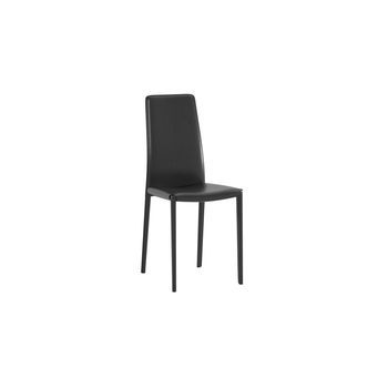 Silla De Piel Sintética Negra Con Estructura De Metal Revestido 41x42xh.95 Cm 4 Uds
