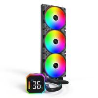 refrigeracion liquida montech hyperflow digital 360 360mm 3 ventiladores led rgb