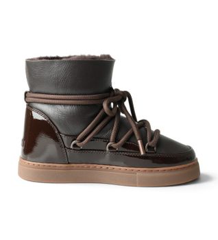 Inuikii para mujer. 1001.003.0132 Botas de Piel Gloss marrón (38), Plano, Cordones, Casual