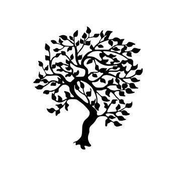 Decoración Pared De Metal Árbol-263 Negro 61x69 Cm