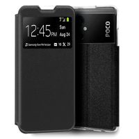 cool funda flip cover liso negra para xiaomi poco m5