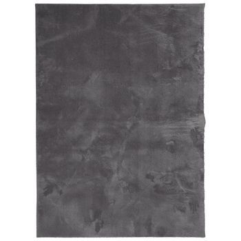 Alfombra De Pelo Corto Suave Lavable Huarte Antracita 120x170cm Vidaxl