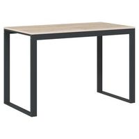 escritorio de madera de ingenieria negro y roble 110x60x73 cm vidaxl