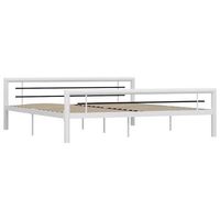 cama matrimonial  cama para adultos  estructura de cama de metal blanco y negro 180x200 cm