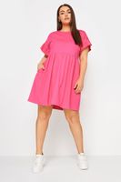 yours vestido mini rosa en algodon mujer curvy y tallas grandes yours