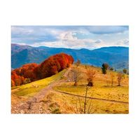 papel pintado 3d - paisaje otoral coloreado en montes carpatos 300x231 cm