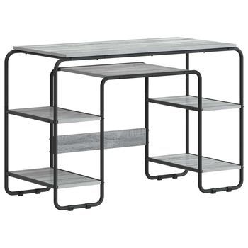 Escritorio Con Almacenamiento Sonoma Gris 113.5 X 52 X 75.5 Cm Vidaxl