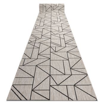 Alfombra De Pasillo Sizal Floorlux Modelo 20605 Triángulos, Geométri 70x220 Cm