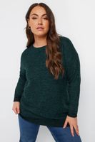 yours jersey liso verde oscuro de punto mujer curvy y tallas grandes yours