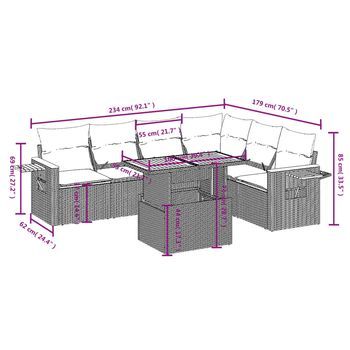 Conjunto De Sofás De Patio (conjunto De 7 Piezas Con Cojines)