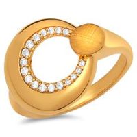 anillo de plata de moda circonita chapado en oro
