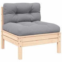 sofa de jardin de 2 plazas  sofa de exterior con cojines madera maciza pino gris