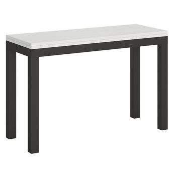 Consola Extensible Doble Encimera 120x45/90 O 120/200x45/90 Cm Evira-color Blanco-anchura 120 Cm