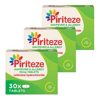 Piriteze Allergy Relief - 30 Tablets - 3 Pack