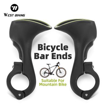 WEST BIKING Envío Local 1 Par de Extensiones de Manillar de Bicicleta Ligeras y Ergonómicas, Puños de Manillar para Bicicleta de Montaña, Accesorios para Bicicleta