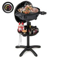 costway parrilla electrica 1200w para barbacoa con placa de coccion antiadherente de 2 zonas temperatura ajustable negro