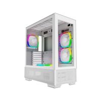 torre montech sky two white vidrio templado 4 ventiladores argb gpu 168mm vga 400mm