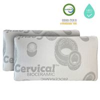 ecode pack de 2 almohadas viscoelasticas 75 cm desenfundable ergonomica anti bacterias termo regulable doble funda con cremallera lavable adaptabilidad cervical