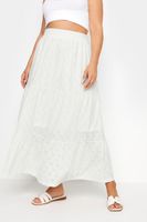 yours falda larga blanca de bordados con calados mujer curvy y tallas grandes yours