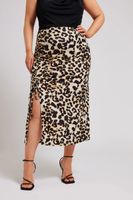 yours london falda midaxi marron leopardo mujer curvy y tallas grandes yours london