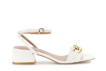sandalia efecto piel con pinza white