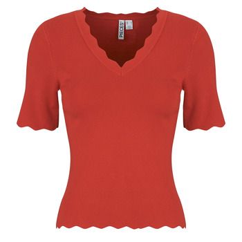 Pieces Blusa PCJULINE SS V-NECK KNIT para mujer
