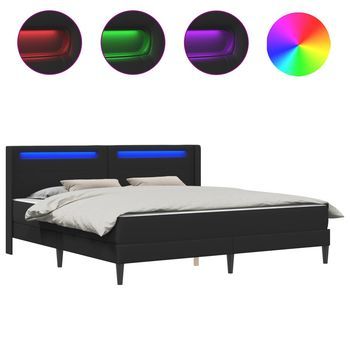 Estructura De Cama Con Colchón Negro 200 X 200 Cm Vidaxl