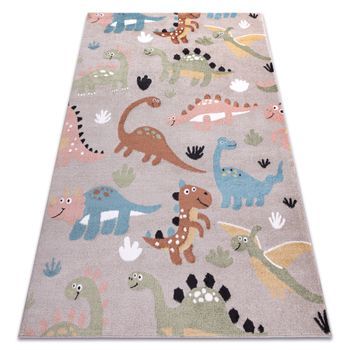 Alfombra Fun Dino Para Niños Dinosaurios Beige 180x270 Cm