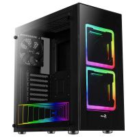 aerocool tor rgb cristal templado usb 30 negra