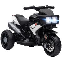 homcom moto electrica infantil con luces bocina musica neumaticos anchos moto para ninos con velocidad 3 kmh negro