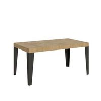 mesa extensible 90x160264 cm flame roble natural estructura antracita