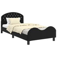 cama para ninos con cabecero negro 90 x 190 cm terciopelo vidaxl