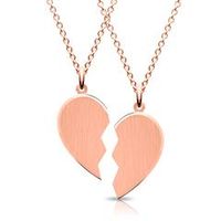 cadena con colgante corazon grabable rosado