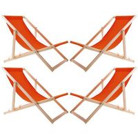 4x silla de playa de jardin de madera naranja woodok