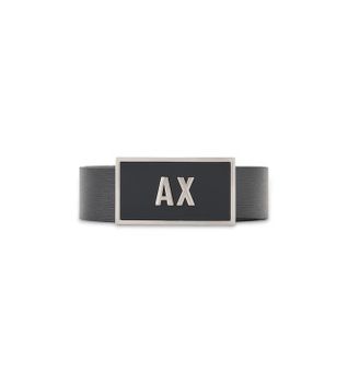 A|X Armani Exchange para hombre. XM000185AF11958MC038 Conjunto de cinturón de piel con dos pasadores negro (OSFA), Casual