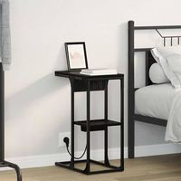 armario de noche - dormitorio - madera y acero - roble negro 415x26x605cm