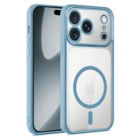 carcasa cool para iphone 17 pro magnetica borde celeste